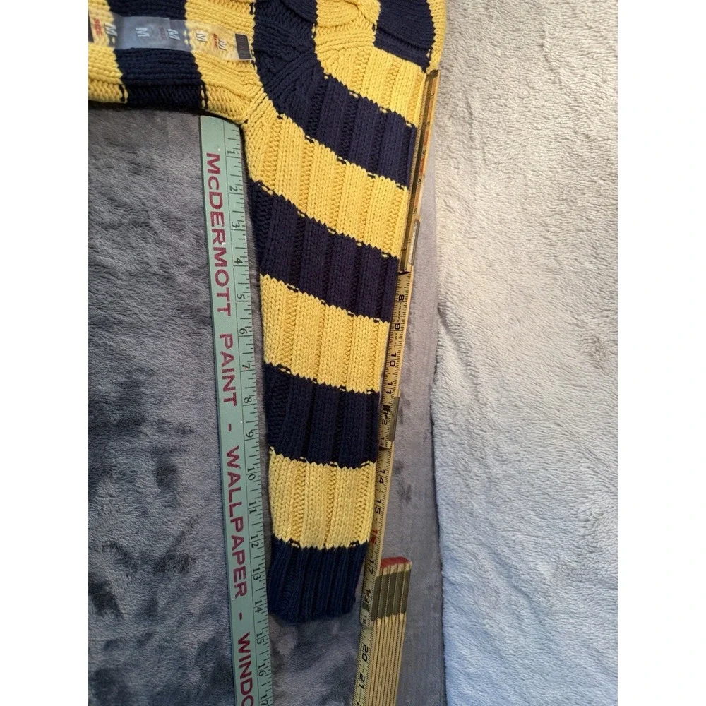 The Childrens Place Cable Knit Sweater  Blue Yellow Striped NWT Med 7‎ / 8